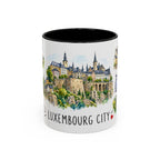 Luxembourg City Illustrated Travel Mug | City Souvenir Accent Coffee Mug | 11oz 15oz Ceramic Cup