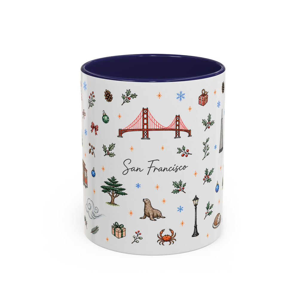 San Francisco Christmas Mug | Watercolor City Souvenir | Ceramic Coffee Cup