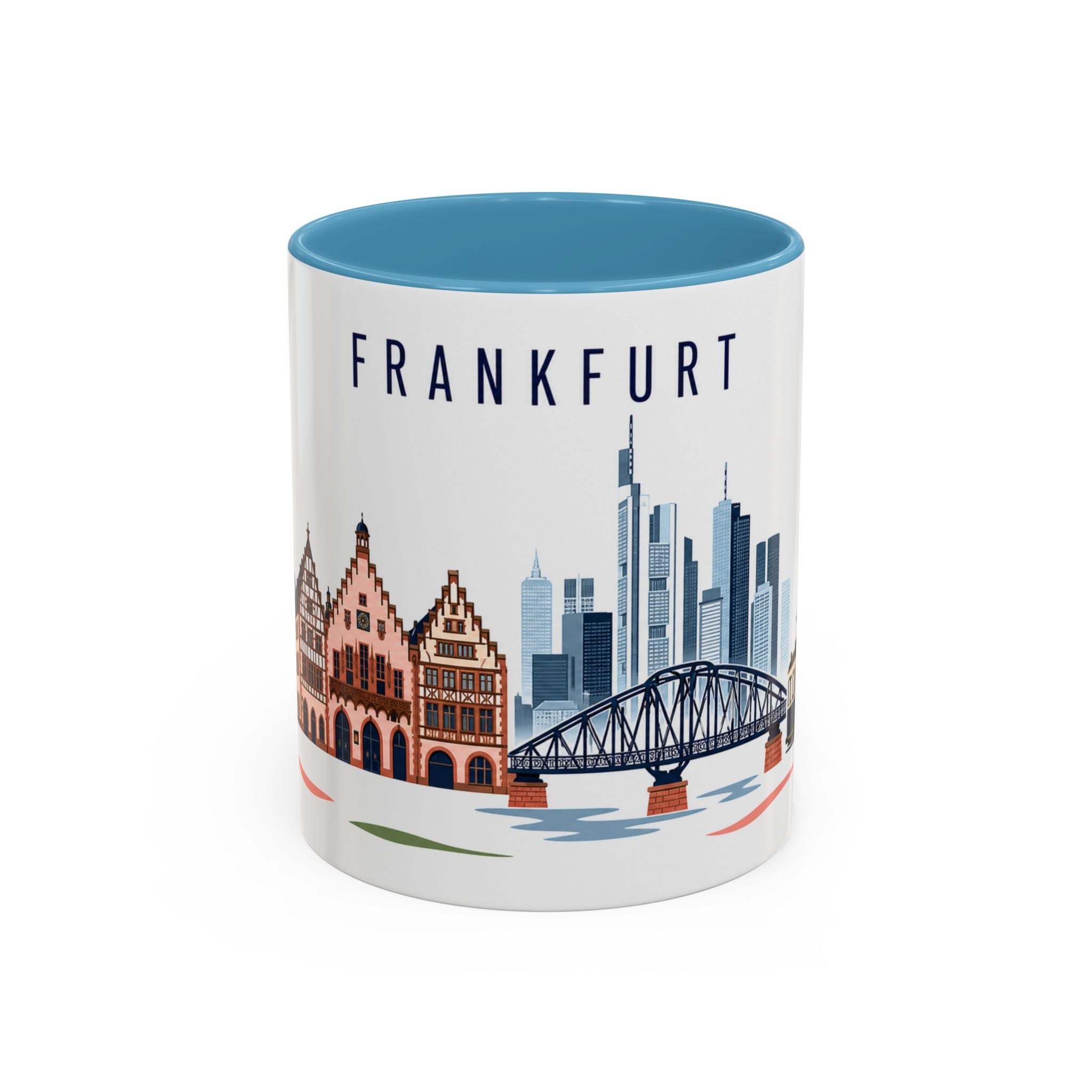 Frankfurt Coffee Mug | Germany Travel Souvenir | Porcelain Decal City Gift | 11oz 15oz Accent Mug