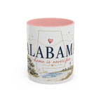 Alabama State Map Mug | Coastal Scenery, Botanical Accents, Homesick Gift