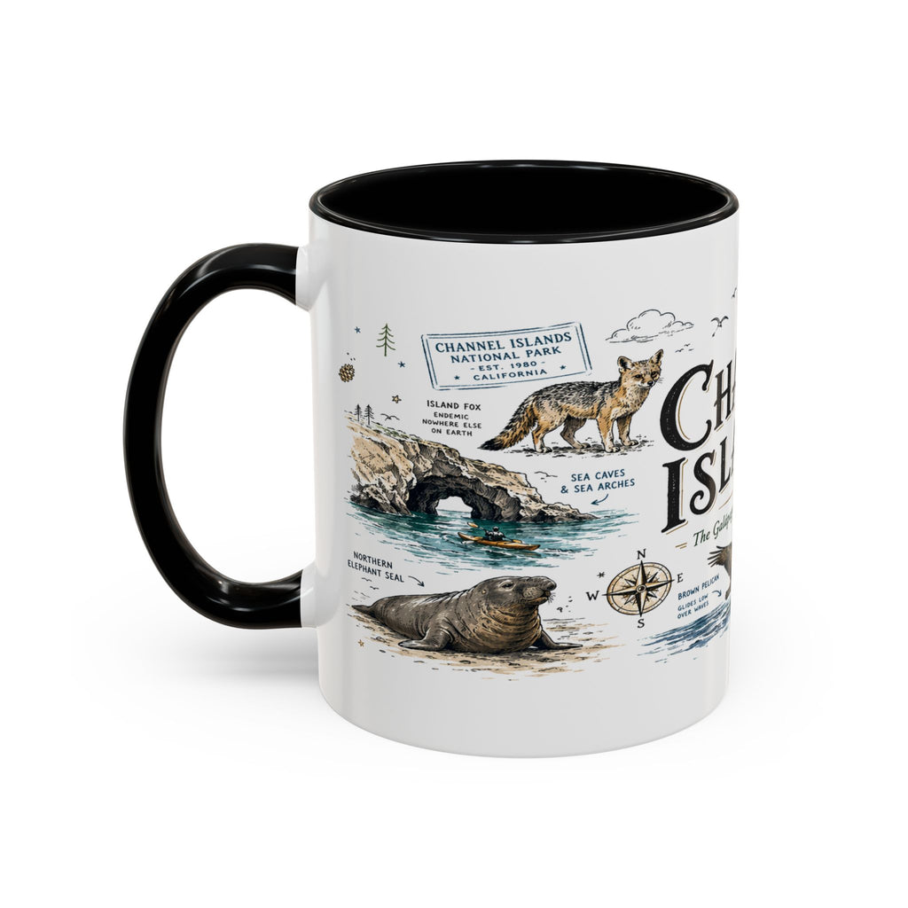 Channel Islands National Park Coffee Mug | California Island Wildlife Marine Gift | Accent Color Ceramic 11oz 15oz