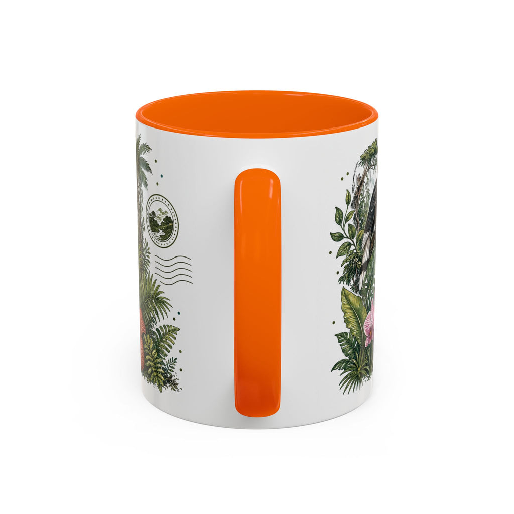 Borneo Rainforest Coffee Mug | Travel Destination Souvenir Gift | Accent Color Ceramic 11oz 15oz