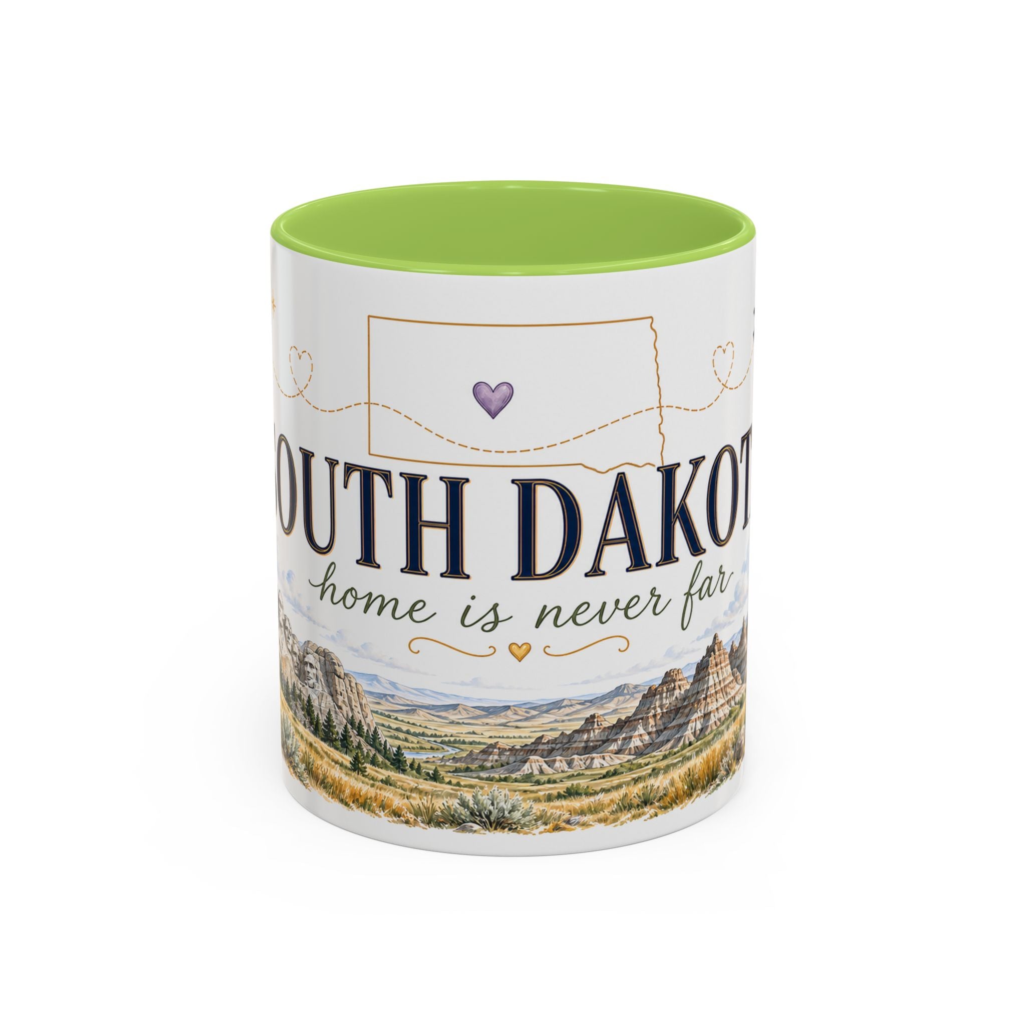 South Dakota State Map Mug | Botanical Accents, Homesick Gift (11oz or 15oz)