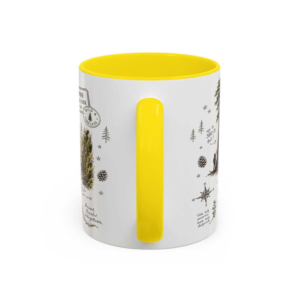 Redwood National Park Coffee Mug | California Coastal Forest Hiking Gift | Accent Color Ceramic 11oz 15oz