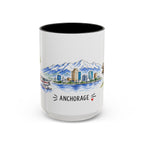 Anchorage Illustrated Travel Mug | City Souvenir Accent Coffee Mug | 11oz 15oz Ceramic Cup
