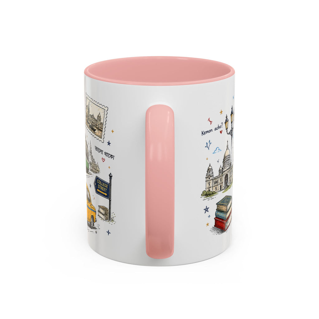 Kolkata Coffee Mug | India Souvenir Travel Gift | Accent Color Ceramic 11oz 15oz
