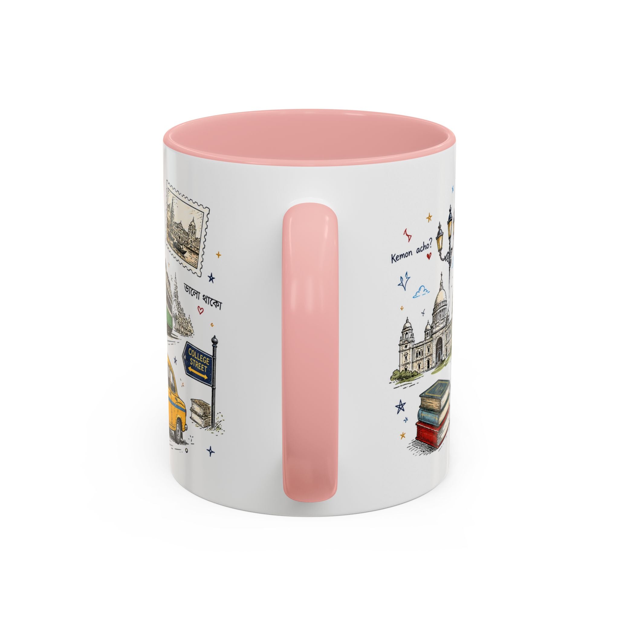 Kolkata Coffee Mug | India Souvenir Travel Gift | Accent Color Ceramic 11oz 15oz