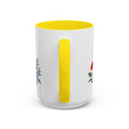 Aries Zodiac Coffee Mug | Ram and Floral Design | Astrology Birthday Gift | 11 oz 15 oz Ceramic Accent Mug