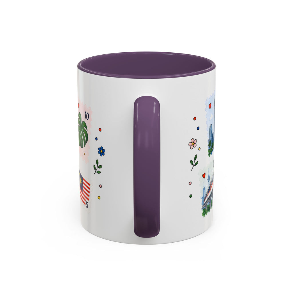 Kuala Lumpur Coffee Mug | Postage Stamp Collage Mug | Travel Souvenir Accent Cup 11oz 15oz