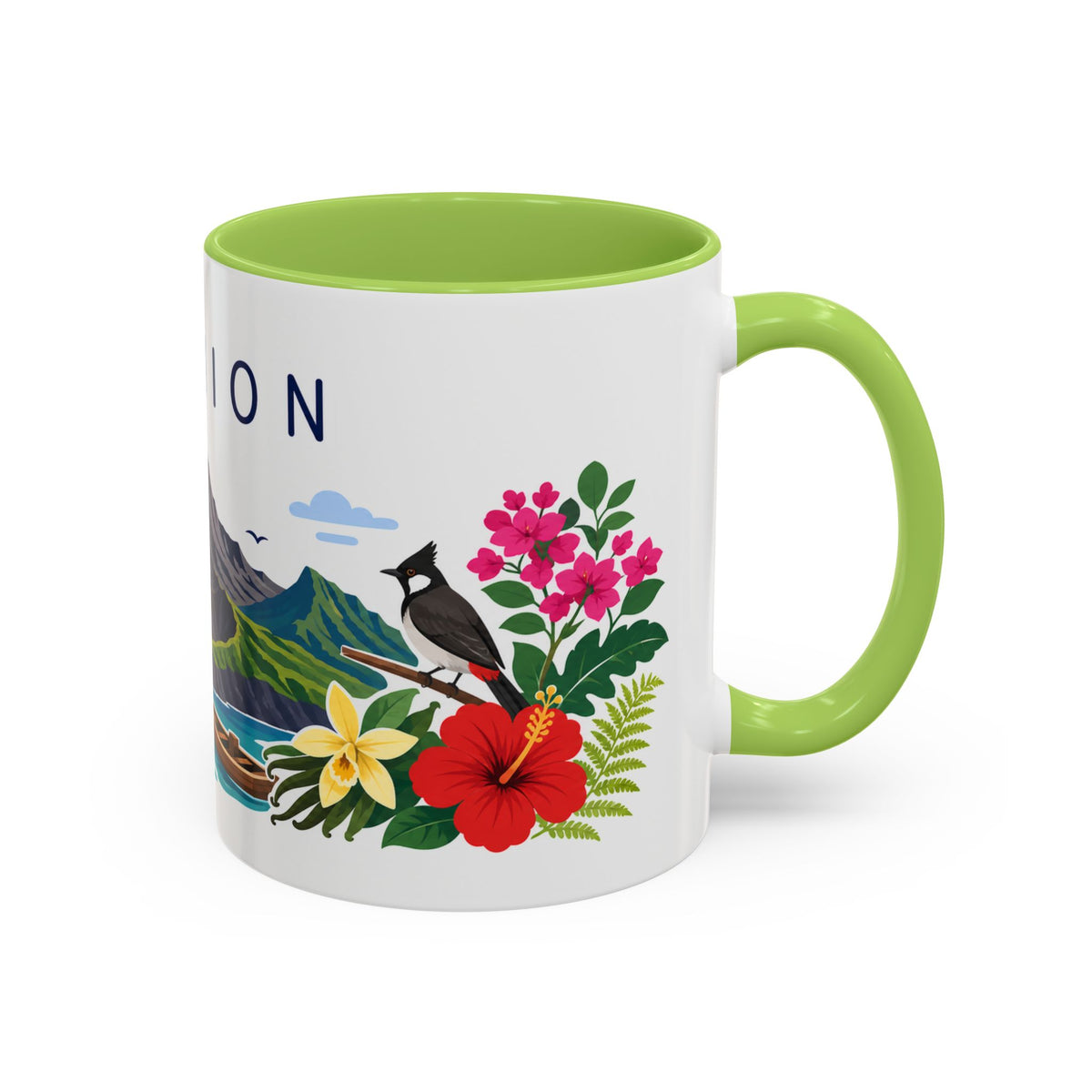 Réunion Coffee Mug | Travel Souvenir Accent Mug | Country Gift Ceramic Cup 11oz 15oz