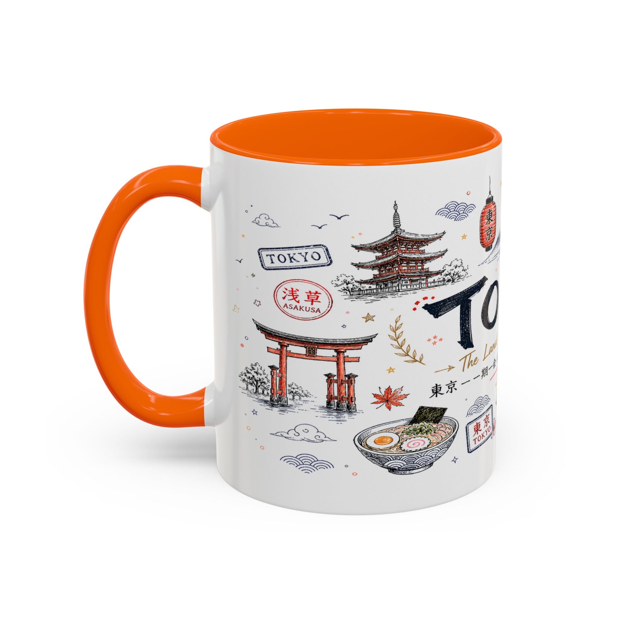 Tokyo Coffee Mug | Japan Souvenir Travel Gift | Accent Color Ceramic 11oz 15oz