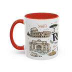 Rome Coffee Mug | Italy Souvenir Travel Gift | Accent Color Ceramic 11oz 15oz