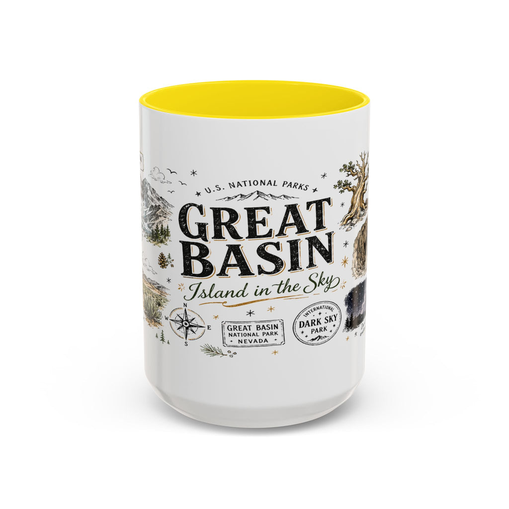 Great Basin National Park Coffee Mug | Nevada Desert Stargazing Hiking Gift | Accent Color Ceramic 11oz 15oz
