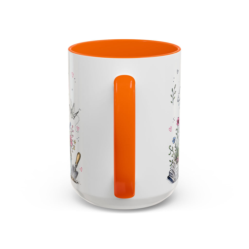 Thank You Teacher Coffee Mug | For Helping Me Grow Appreciation Gift | Accent Color Ceramic 11oz 15oz