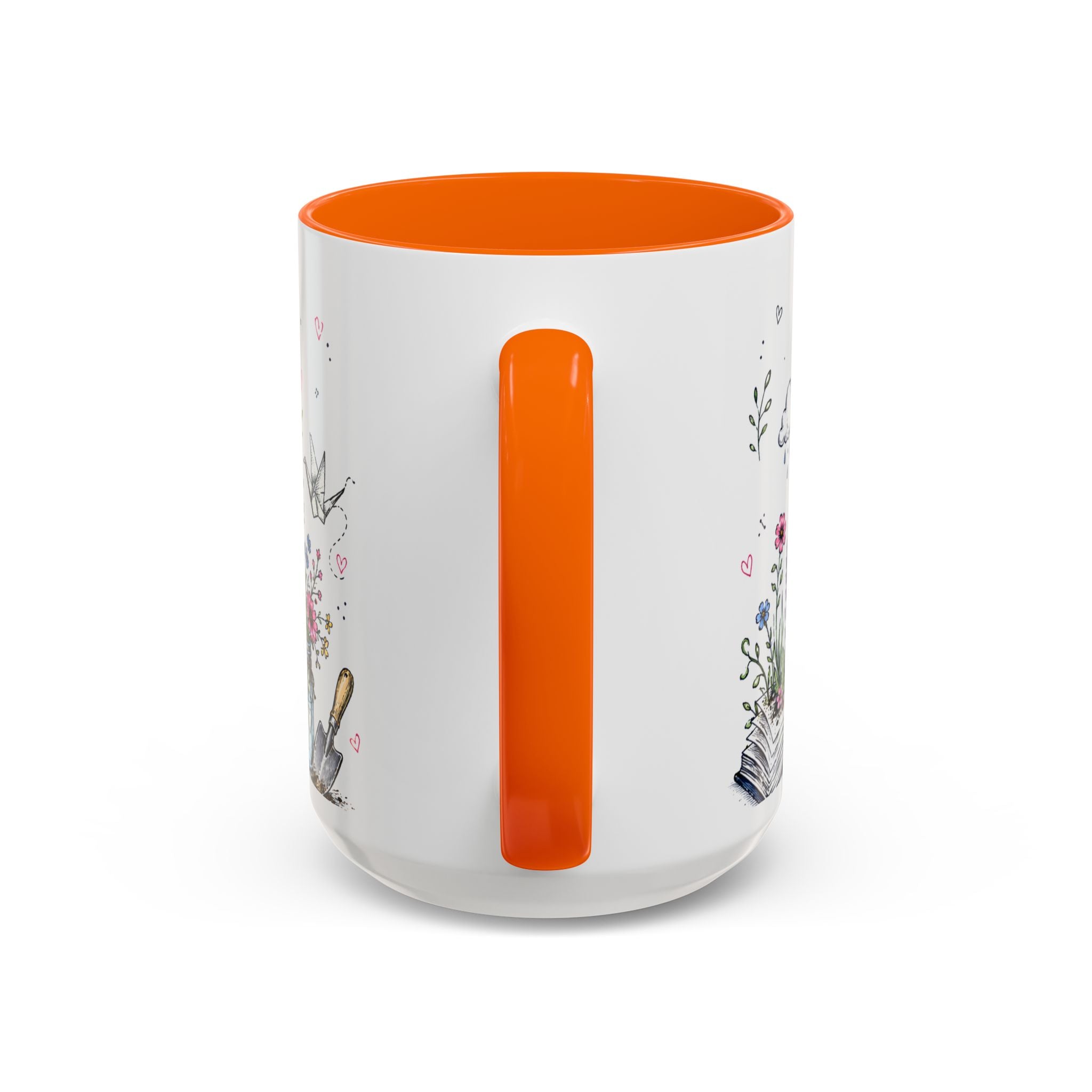 Thank You Teacher Coffee Mug | For Helping Me Grow Appreciation Gift | Accent Color Ceramic 11oz 15oz