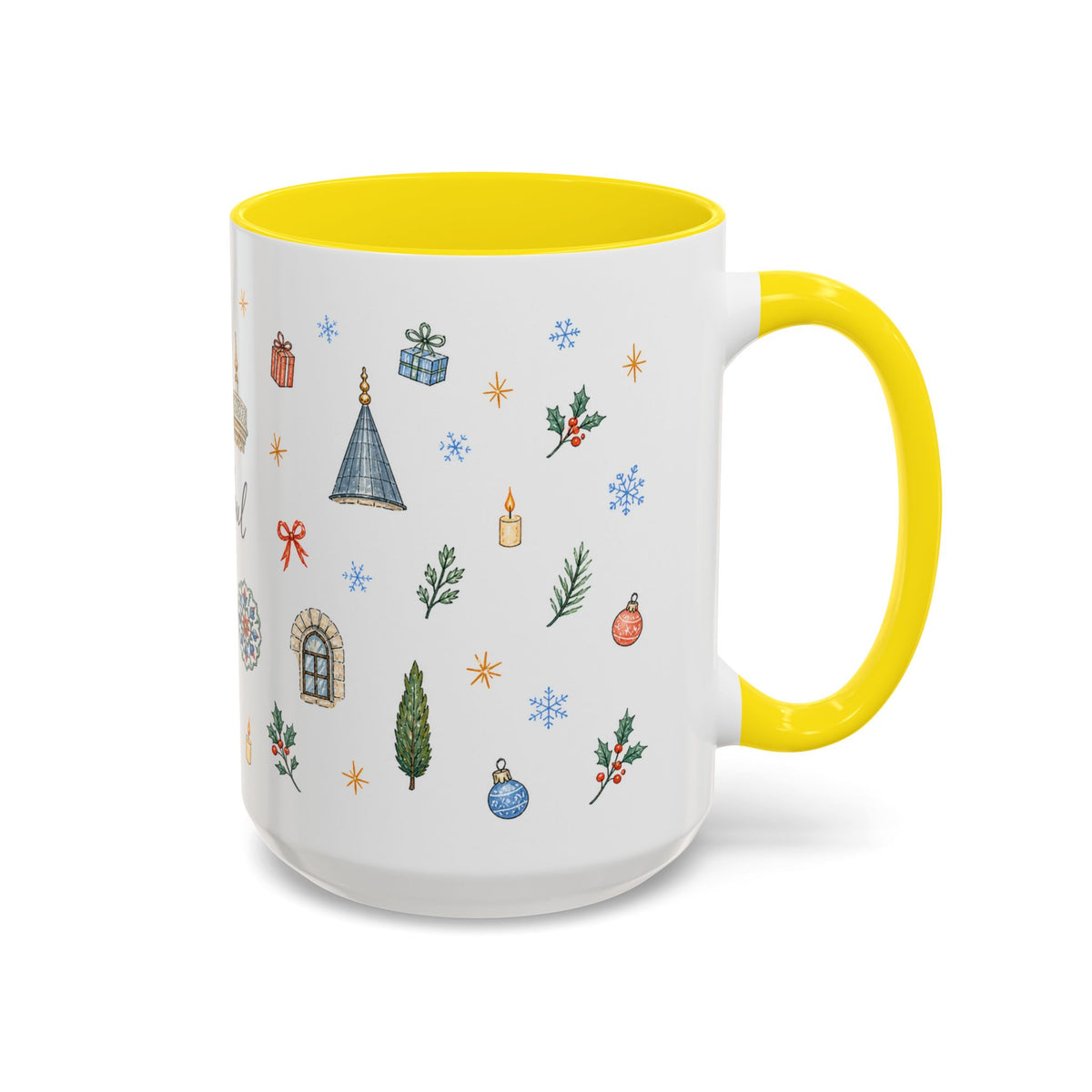 Istanbul Christmas Mug | Watercolor Travel Souvenir | Holiday Gift | Accent Ceramic Coffee Cup 11oz 15oz