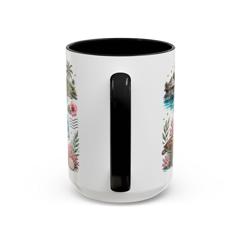 Maldives Coffee Mug | Travel Destination Souvenir Gift | Accent Color Ceramic 11oz 15oz