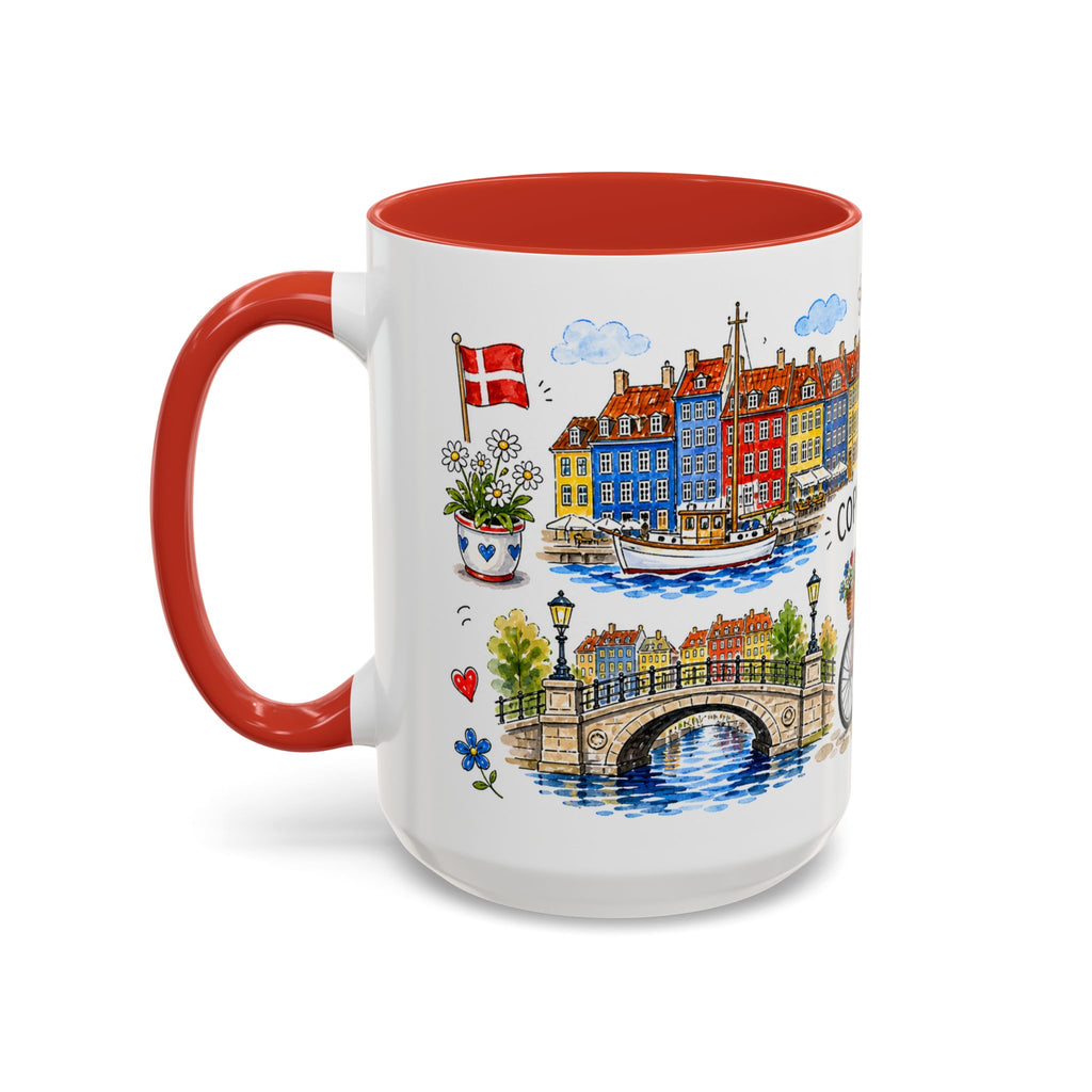 Copenhagen Travel Mug | European City Souvenir Accent Coffee Mug | 11oz 15oz Ceramic Cup