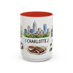 Charlotte Illustrated Travel Mug | City Souvenir Accent Coffee Mug | 11oz 15oz Ceramic Cup