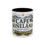 Cape Winelands Coffee Mug | Travel Destination Souvenir Gift | Accent Color Ceramic 11oz 15oz