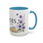 Illinois State Map Mug | Botanical Travel Sketch, Moving Away Gift (11oz 15oz)