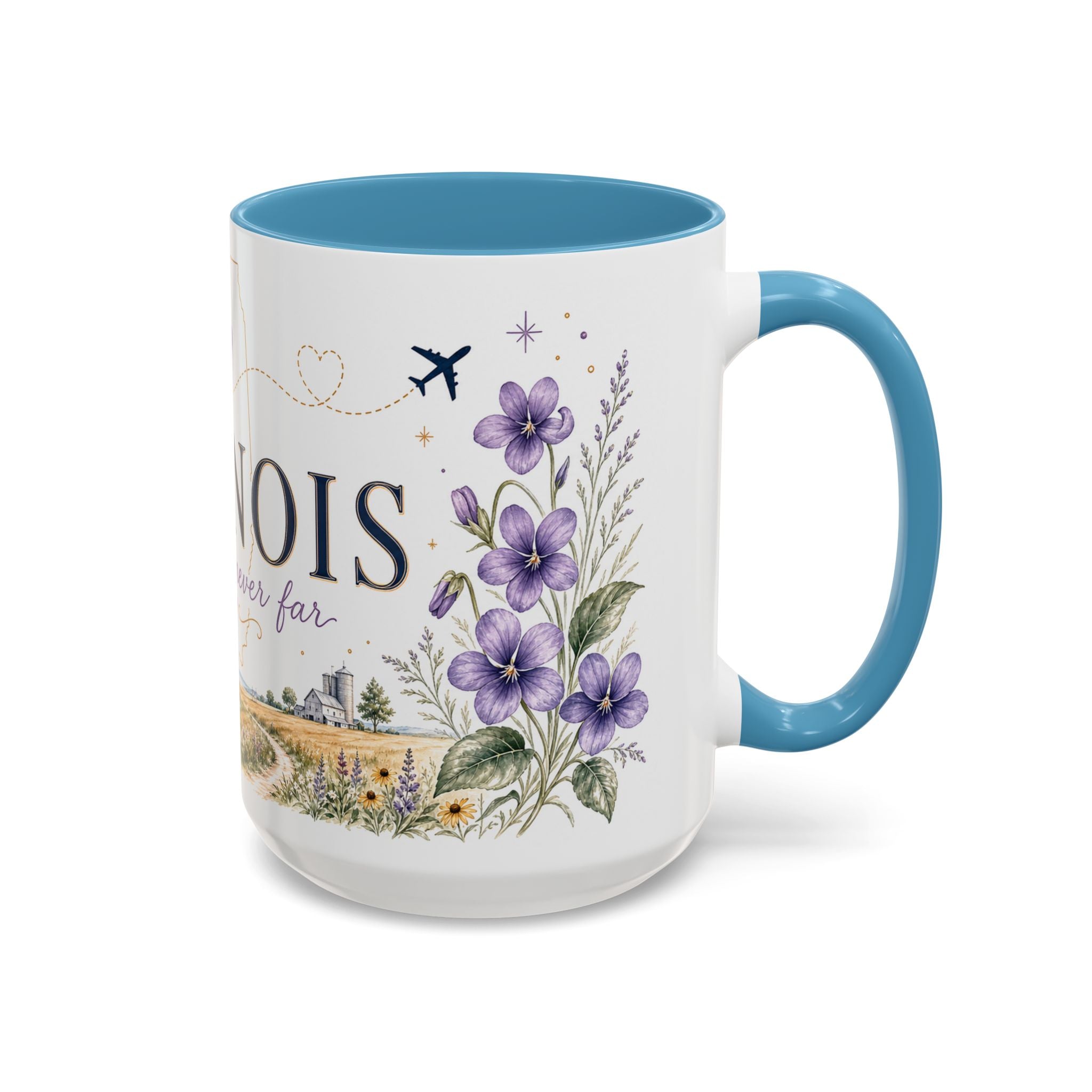 Illinois State Map Mug | Botanical Travel Sketch, Moving Away Gift (11oz 15oz)