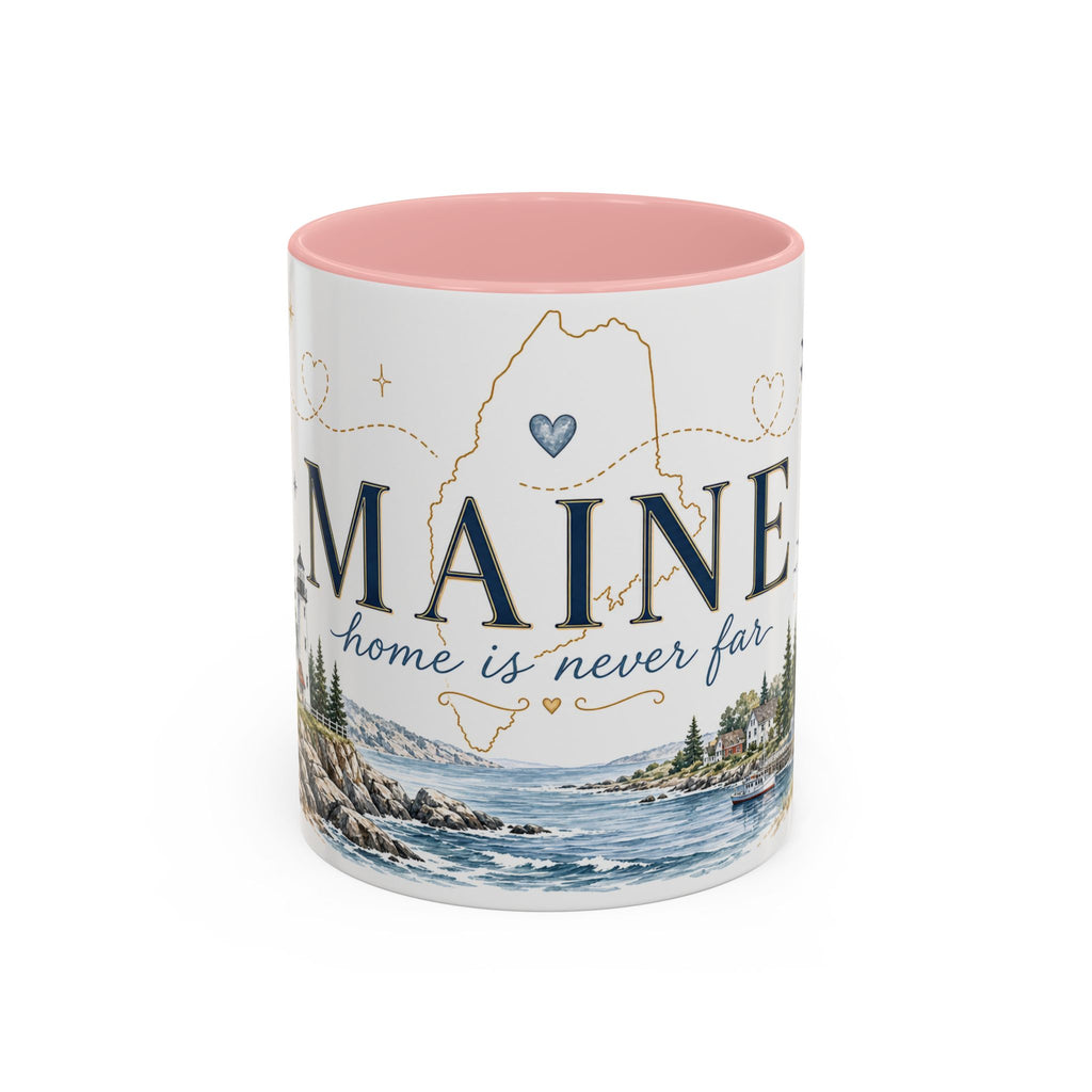 Maine State Mug | Moving Away, Long Distance Friendship Gift | 11oz 15oz Accent Mug