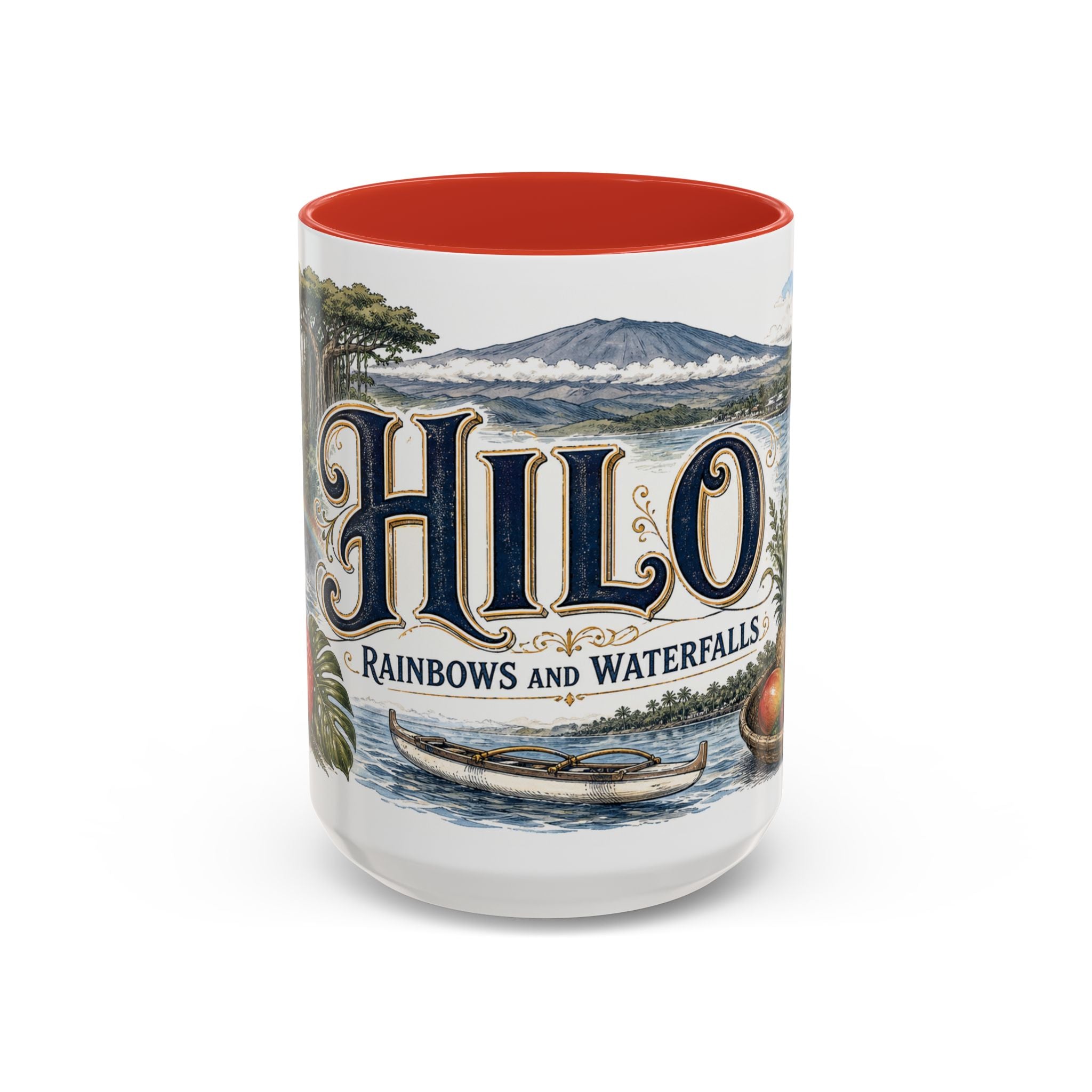 Hilo Coffee Mug | United States Travel Souvenir | Vintage Illustrated City Gift | 11 oz 15 oz Accent Mug