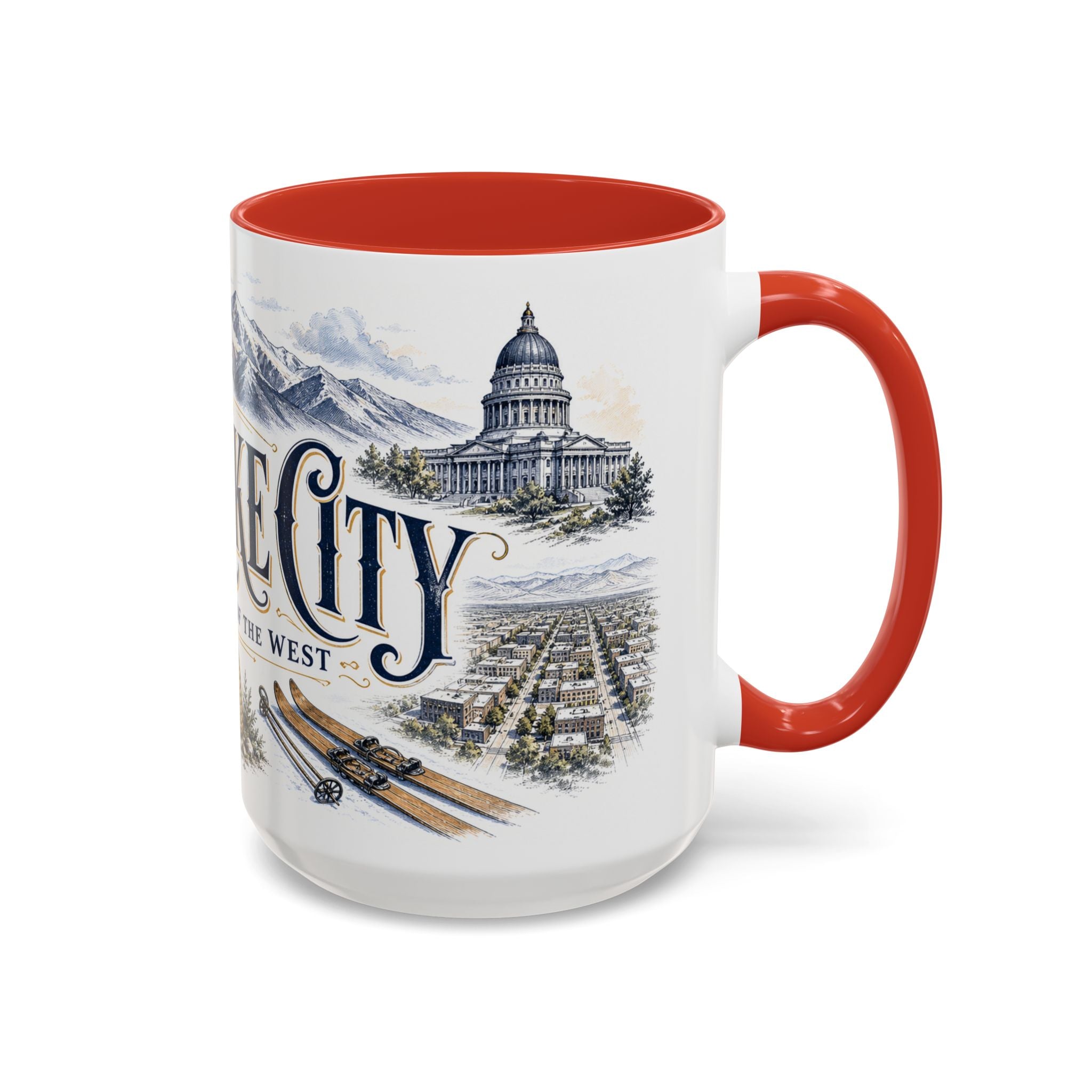 Salt Lake City Coffee Mug | United States Travel Souvenir | Vintage Illustrated City Gift | 11 oz 15 oz Accent Mug