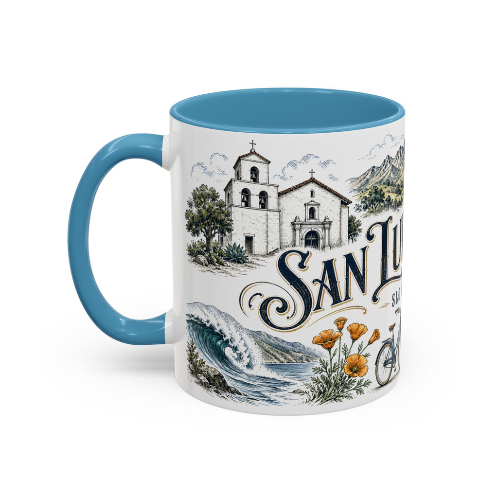 San Luis Obispo Coffee Mug | United States Travel Souvenir | Vintage Illustrated City Gift | 11 oz 15 oz Accent Mug