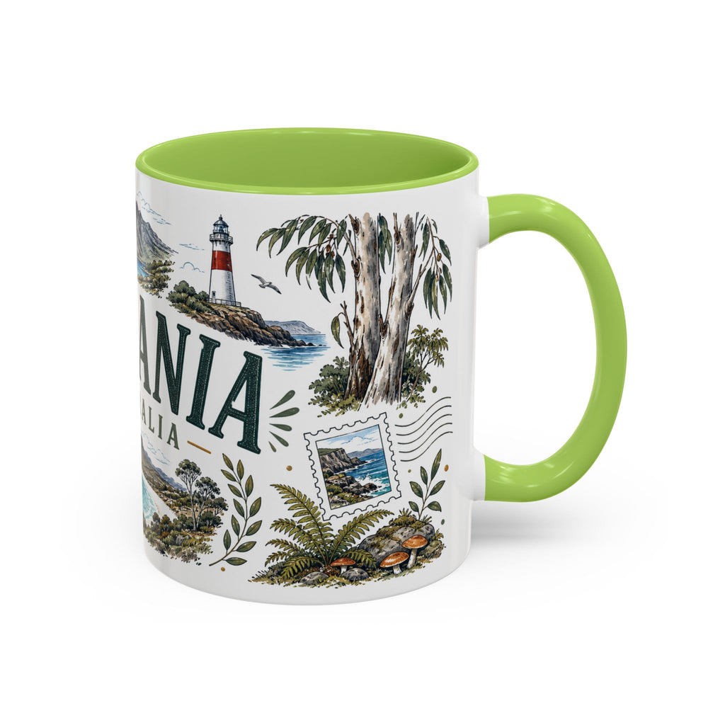 Tasmania Coffee Mug | Travel Destination Souvenir Gift | Accent Color Ceramic 11oz 15oz