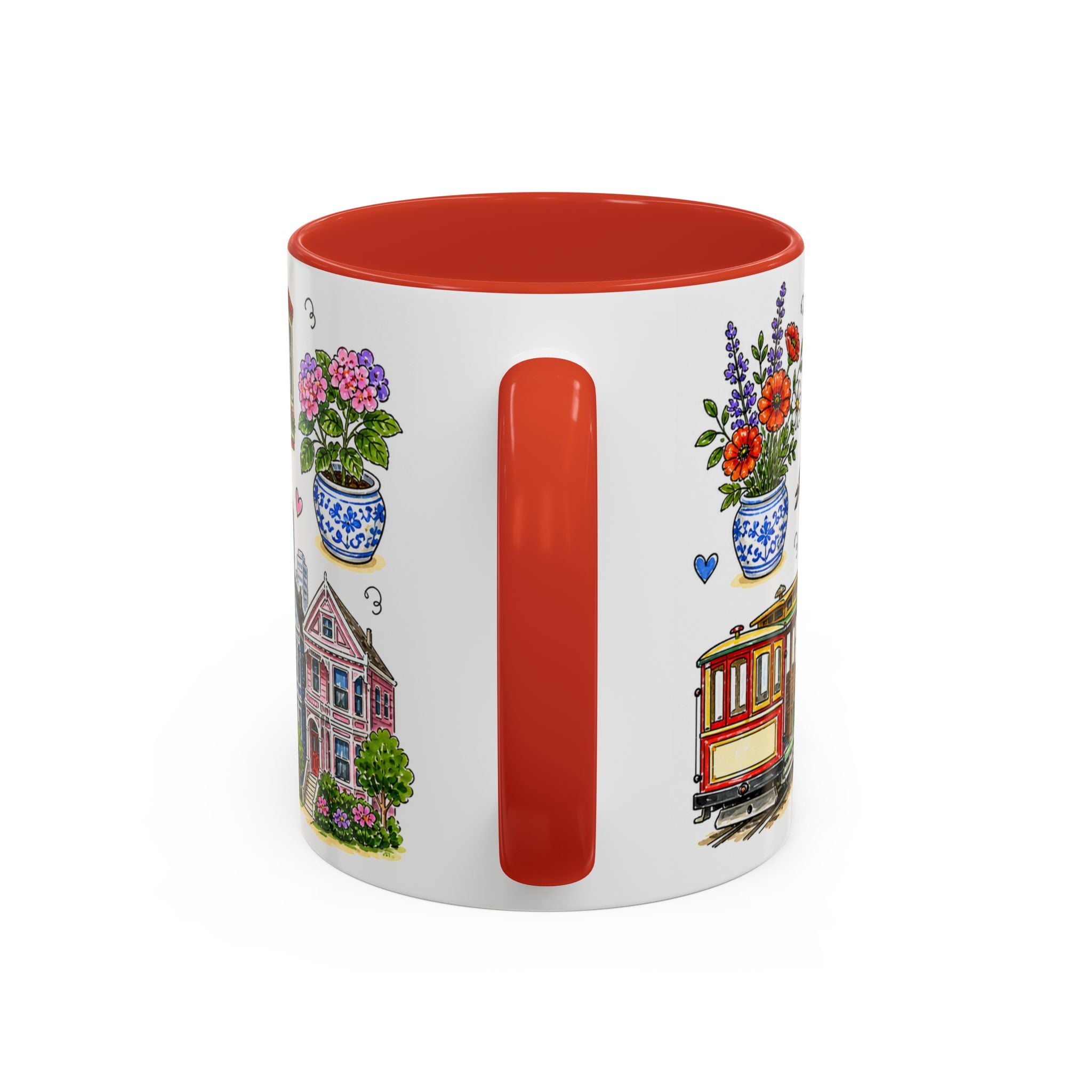 San Francisco Illustrated Travel Mug | City Souvenir Accent Coffee Mug | 11oz 15oz Ceramic Cup