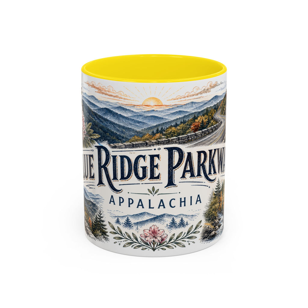 Blue Ridge Parkway Mug, Appalachia Travel Souvenir, Bucket List Gift, Accent Ceramic Coffee Mug 11oz 15oz