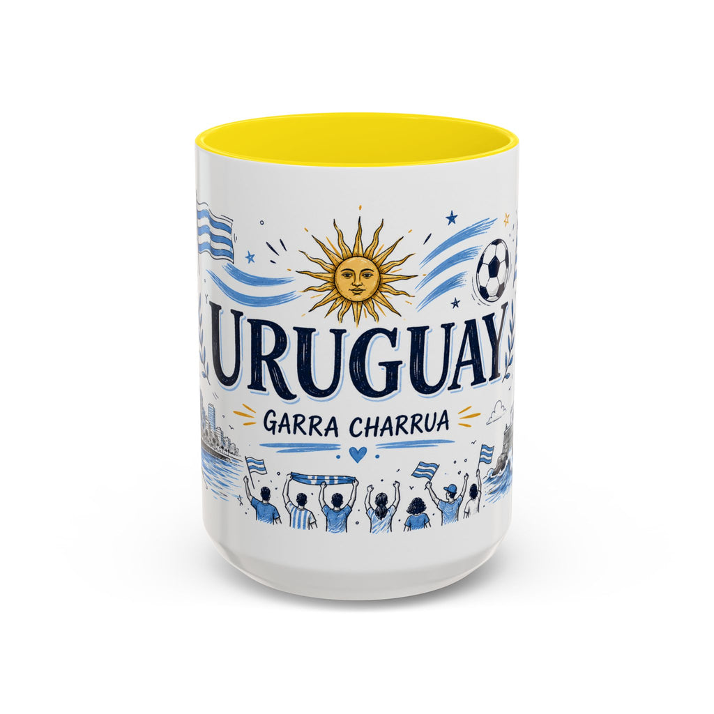 Uruguay Soccer Coffee Mug | World Cup Fan Gift | Accent Color Ceramic 11oz 15oz Match Day Cup