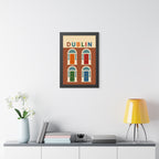 Dublin Georgian Doors Ireland Framed Poster | Vintage Travel Wall Art | Black Walnut White Frame | 16x24 20x30