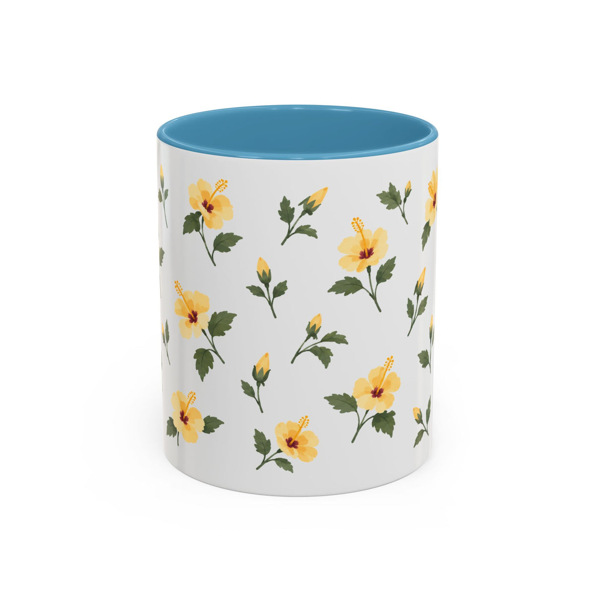 Hawaii Yellow hibiscus Mug, State Flower Floral Coffee Cup, 11oz Botanical Gift