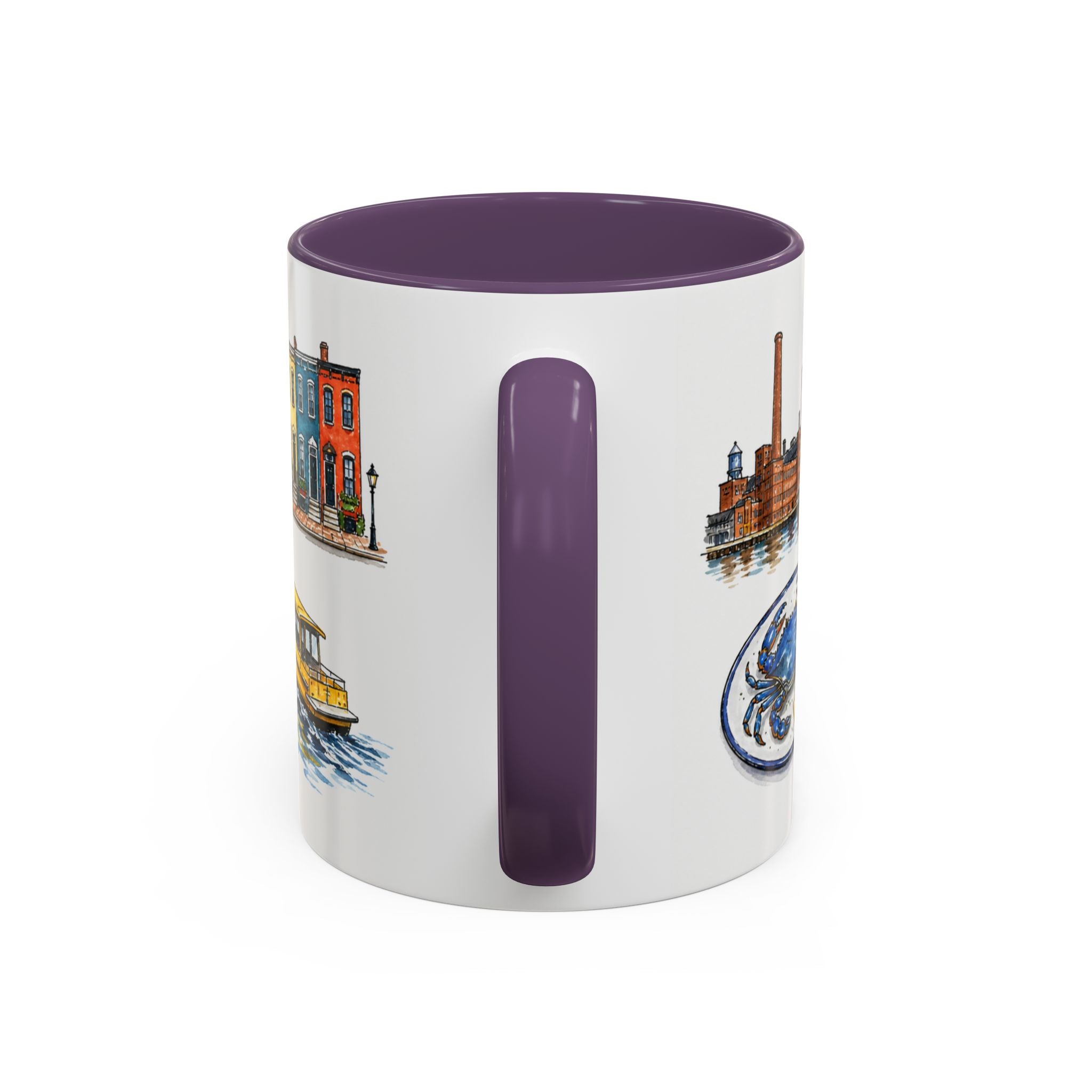 Baltimore Illustrated Travel Mug | City Souvenir Accent Coffee Mug | 11oz 15oz Ceramic Cup