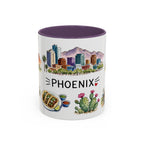 Phoenix Illustrated Travel Mug | City Souvenir Accent Coffee Mug | 11oz 15oz Ceramic Cup