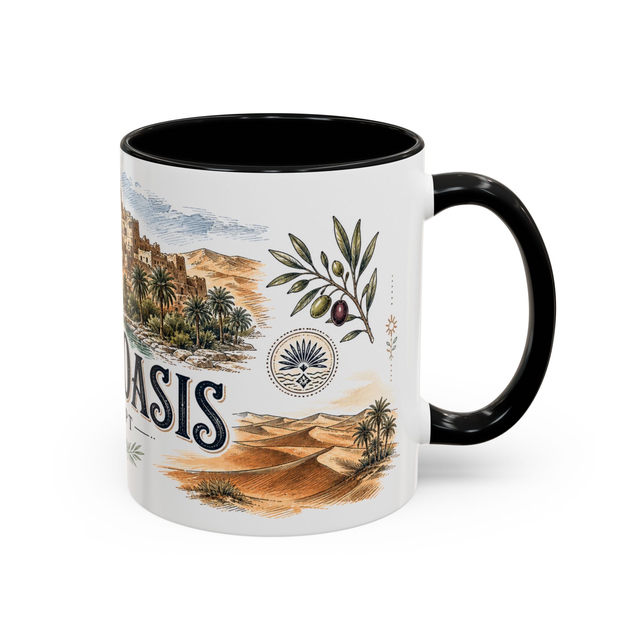 Siwa Oasis Mug, Egypt Travel Souvenir, Bucket List Gift, Accent Ceramic Coffee Mug 11oz 15oz