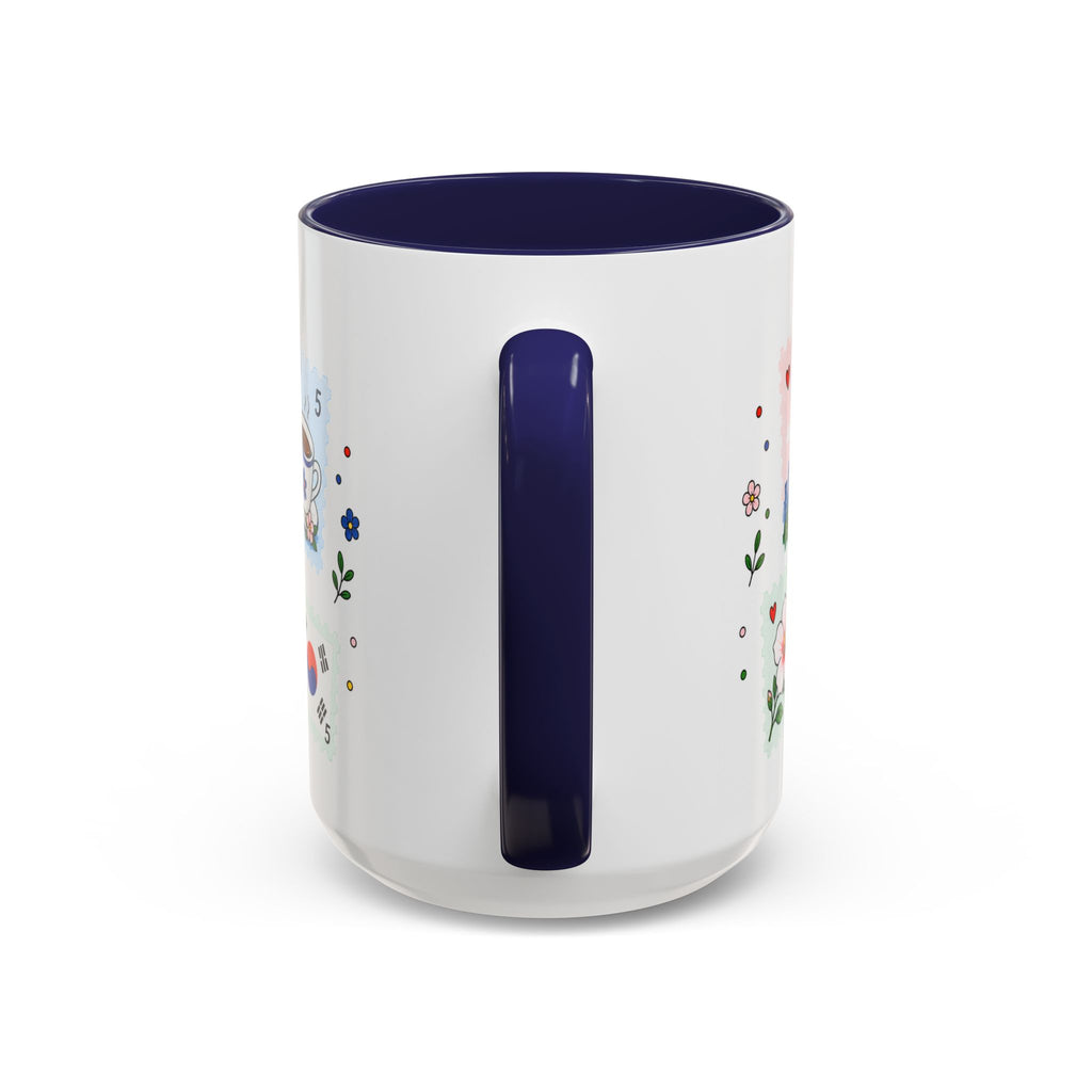 Seoul Coffee Mug | Postage Stamp Collage Mug | Travel Souvenir Accent Cup 11oz 15oz