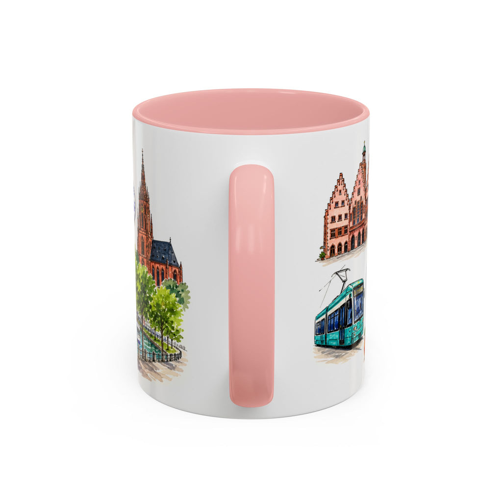 Frankfurt Illustrated Travel Mug | City Souvenir Accent Coffee Mug | 11oz 15oz Ceramic Cup