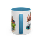 Frankfurt Illustrated Travel Mug | City Souvenir Accent Coffee Mug | 11oz 15oz Ceramic Cup