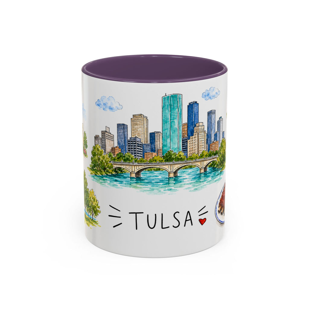 Tulsa Illustrated Travel Mug | City Souvenir Accent Coffee Mug | 11oz 15oz Ceramic Cup