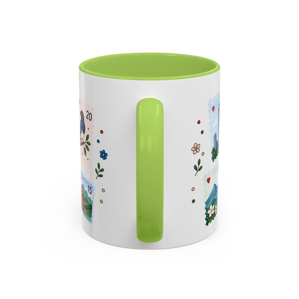 Taipei Coffee Mug | Postage Stamp Collage Mug | Travel Souvenir Accent Cup 11oz 15oz