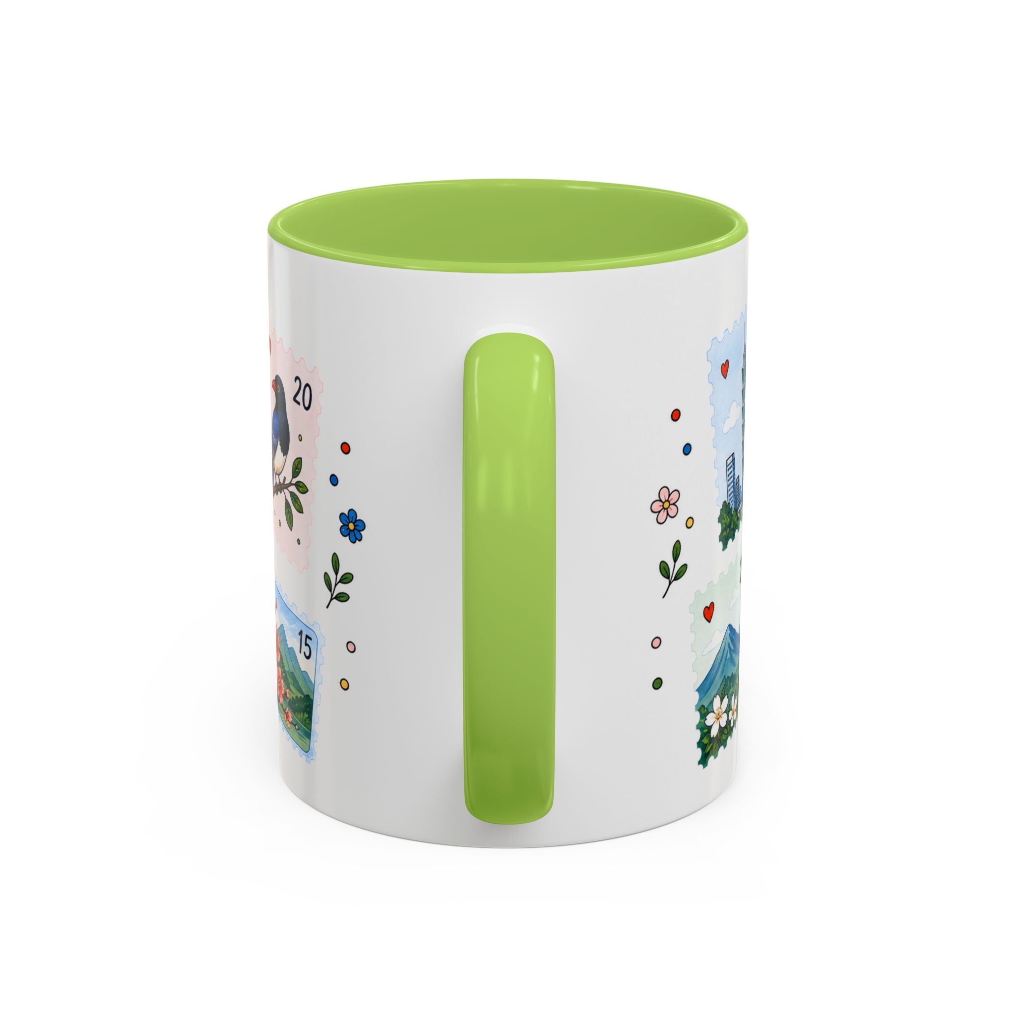 Taipei Coffee Mug | Postage Stamp Collage Mug | Travel Souvenir Accent Cup 11oz 15oz