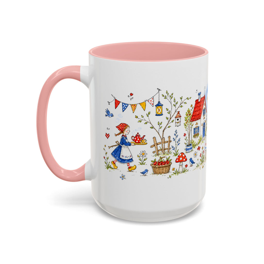 Storybook Cottage Breakfast Mug | Hand Painted Fairy Tale Accent Coffee Mug