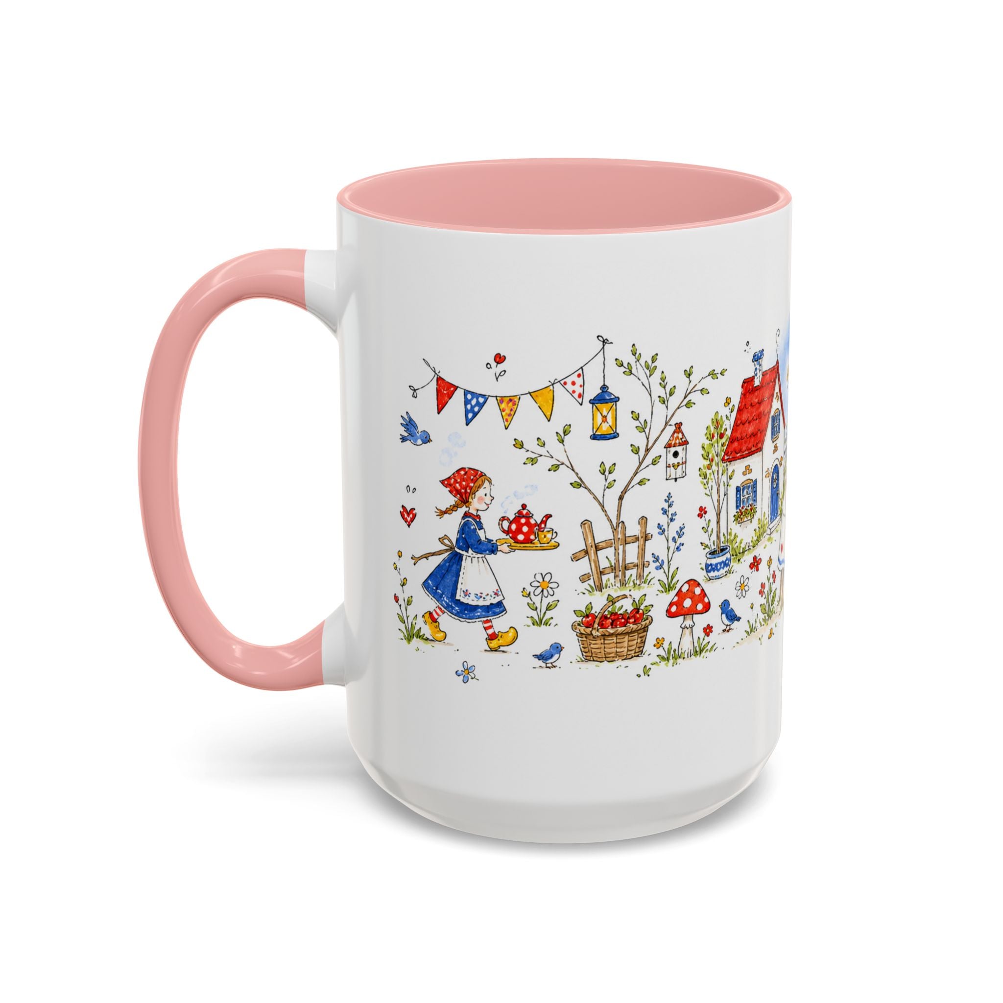 Storybook Cottage Breakfast Mug | Hand Painted Fairy Tale Accent Coffee Mug