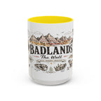 Badlands National Park Coffee Mug | South Dakota Prairie Fossil Hiking Gift | Accent Color Ceramic 11oz 15oz