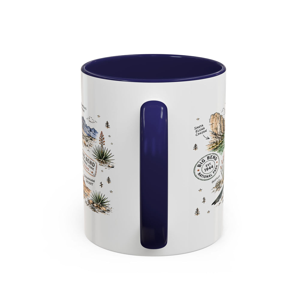 Big Bend National Park Coffee Mug | Texas Desert River Canyon Hiking Gift | Accent Color Ceramic 11oz 15oz