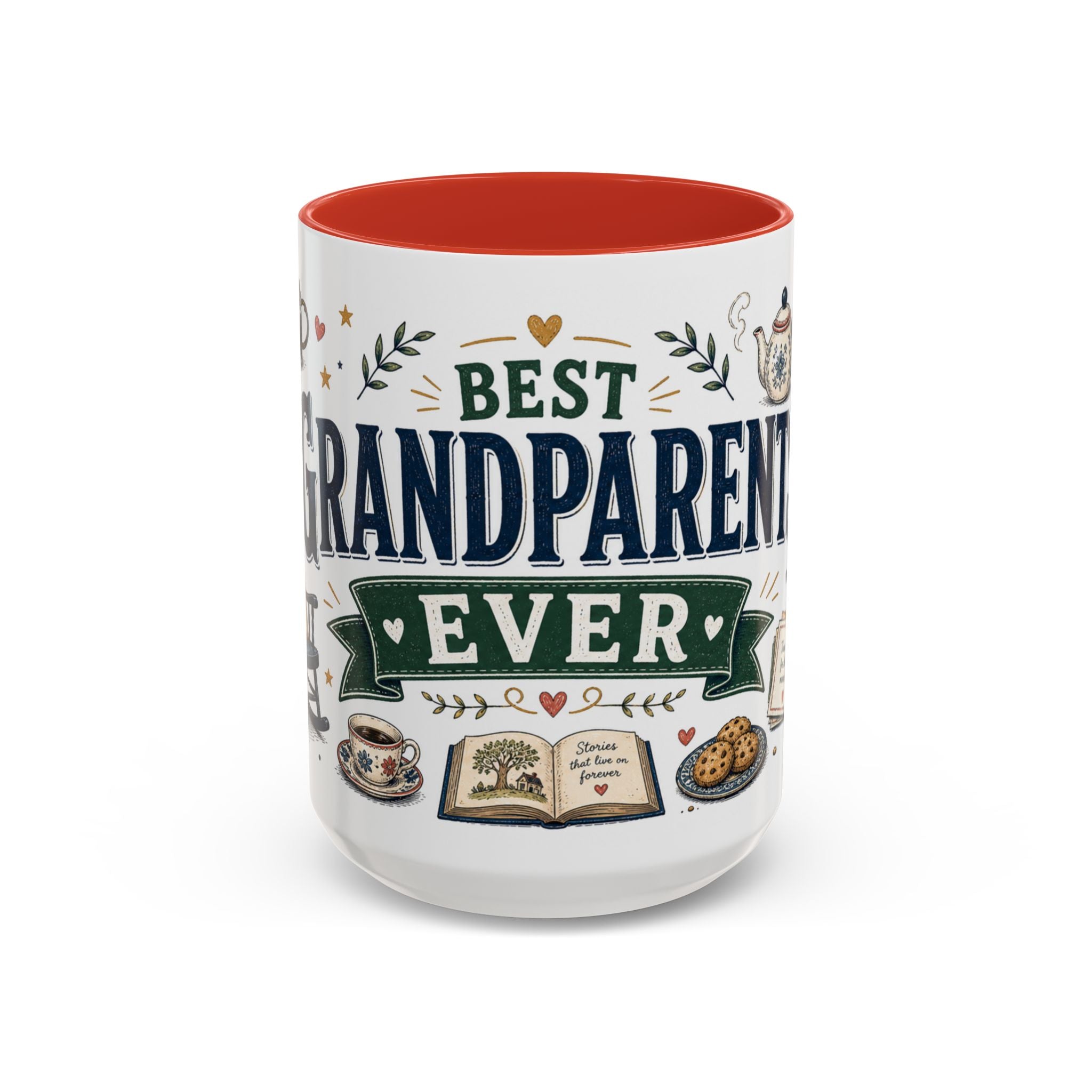 Best Grandparents Ever Coffee Mug | Gift From Grandkids | Accent Color Ceramic 11oz 15oz